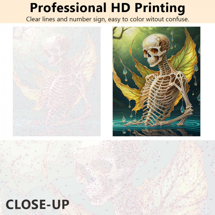 Pictura pe panza numerotata 40x50 cm, vopsea acrilica, pensule, suporti atarnare, "Bones" [3]