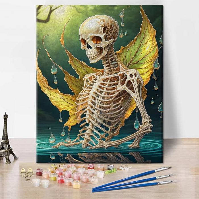 Pictura pe panza numerotata 40x50 cm, vopsea acrilica, pensule, suporti atarnare, "Bones" [2]