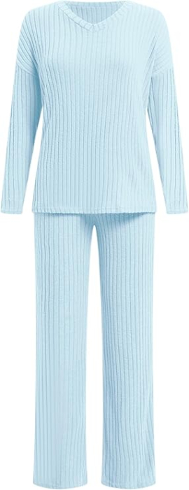 Pijama bleu lejera de somn pentru femei, din material moale, XS [5]