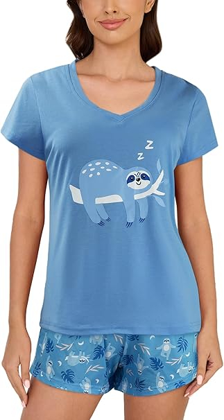 Pijama lejera de somn pentru femei, din material moale, albastra S [1]