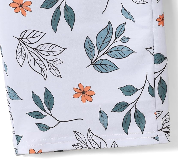 Pijama lejera de somn pentru femei, din material moale, frunze S [7]