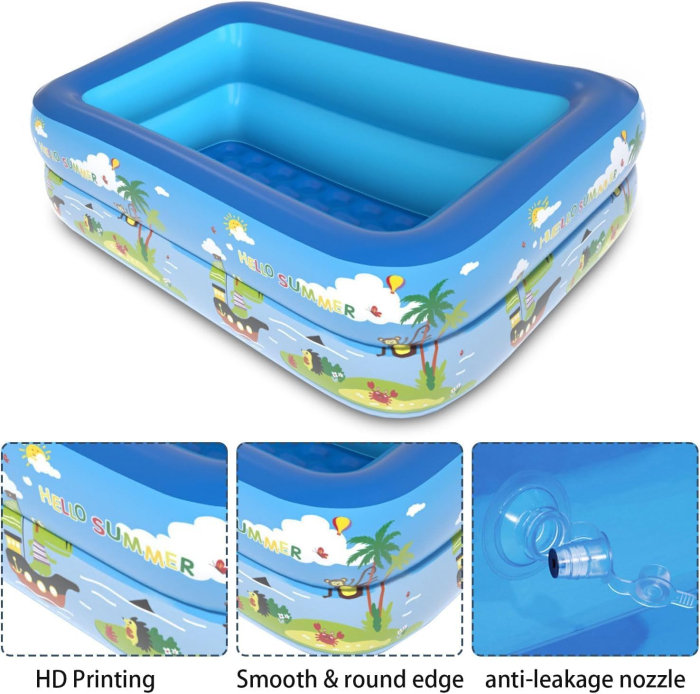 Piscina gonflabila pentru copii, cu 2 nivele, 105x75x30 cm [6]