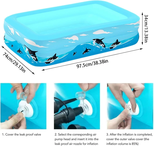 Piscina gonflabila pentru copii, cu 2 nivele, 97,5X74cmX34cm [2]