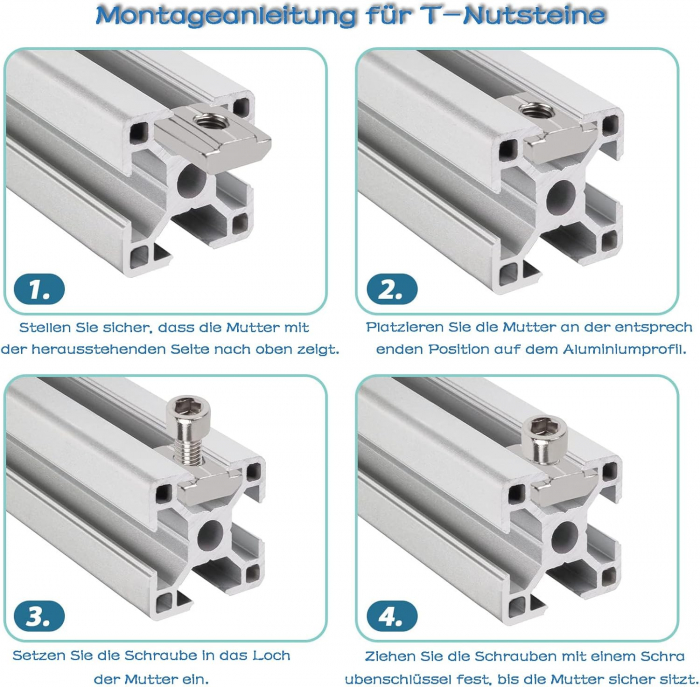 Piulite rapide forma T, M8, din otel carbon zincat, set 20 bucati [4]