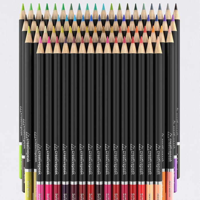 Creioane colorate profesionale, 72 de culori vibrante, card de testare a culorilor, husă de călătorie cu fermoar [2]