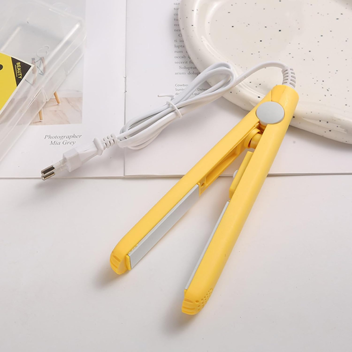 Placa mini 2-in-1 pentru intins ondulat parul, galbena [3]