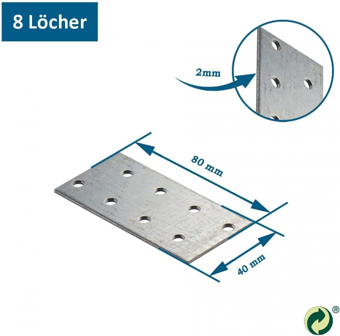 Placi metalice perforate pentru imbinate elemente din lemn, set 10 bucati 80 x 40 x 2 cm [4]