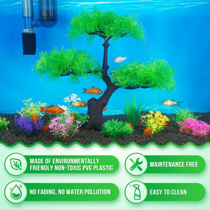 Plante artificiale pentru decor acvariu VERDE [2]
