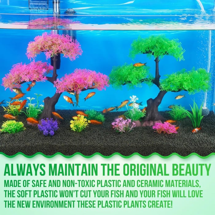 Plante artificiale pentru decor acvariu ROZ [7]