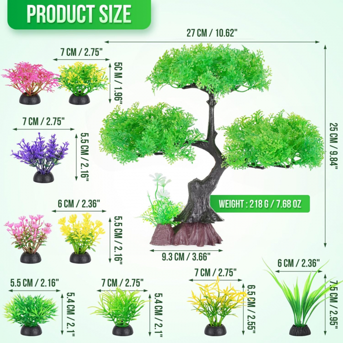 Plante artificiale pentru decor acvariu VERDE [3]