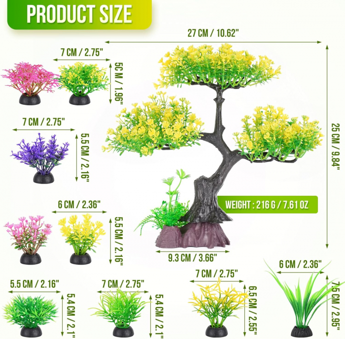 Plante artificiale pentru decor acvariu GALBEN [3]