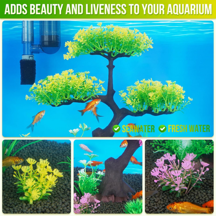 Plante artificiale pentru decor acvariu GALBEN [6]