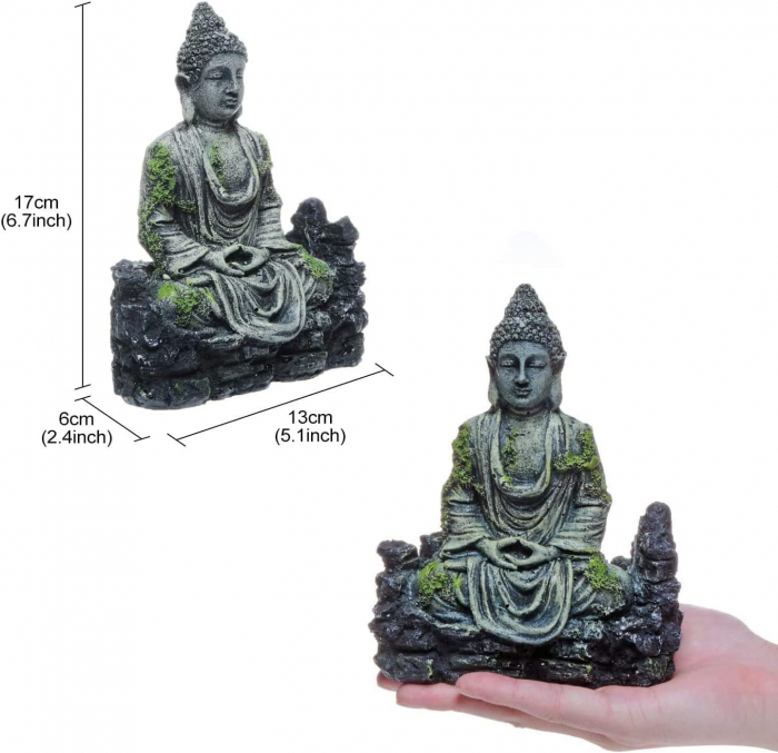 Decoratiune de acvariu 6x13x17 cm, Buda din rasina [6]