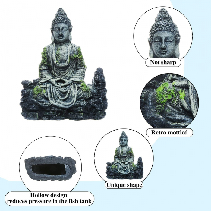 Decoratiune de acvariu 6x13x17 cm, Buda din rasina [2]