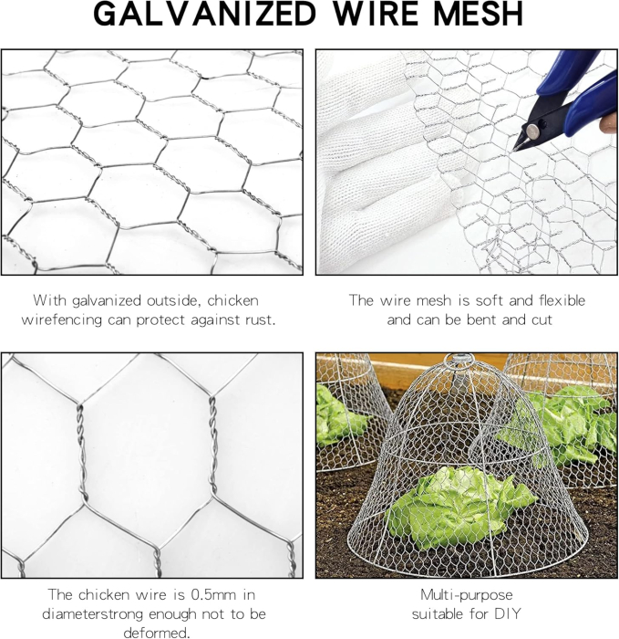 Plasă de sârmă hexagonala galvanizata, plasa pentru voliere, 40cmx5m [3]