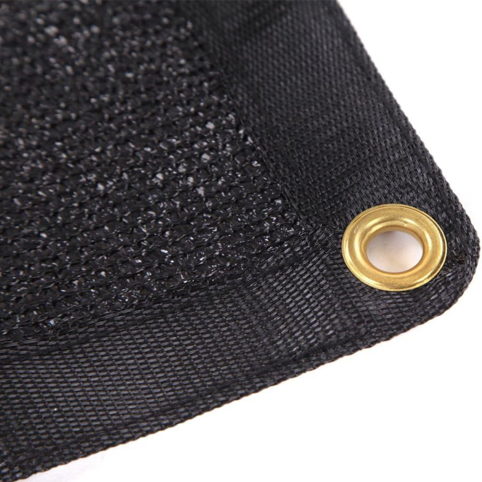 Plasa tivita, cu inele metal, neagra de umbrire 90% pentru gard, balcon, terasa, 3x3m [2]