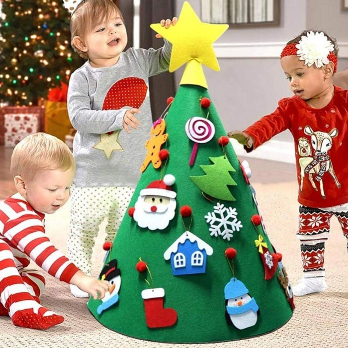 Pom de Crăciun 3D din pâslă cu ornamente pentru decorat [5]