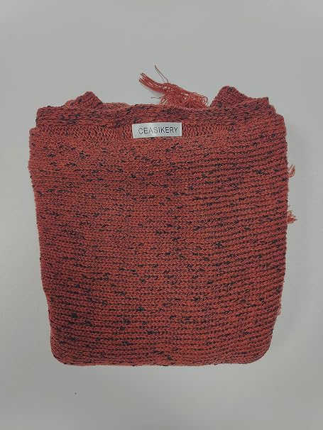 Poncho visiniu de damă versatil, model elegant, potrivit pentru sezonul rece – 2 moduri de purtare [5]