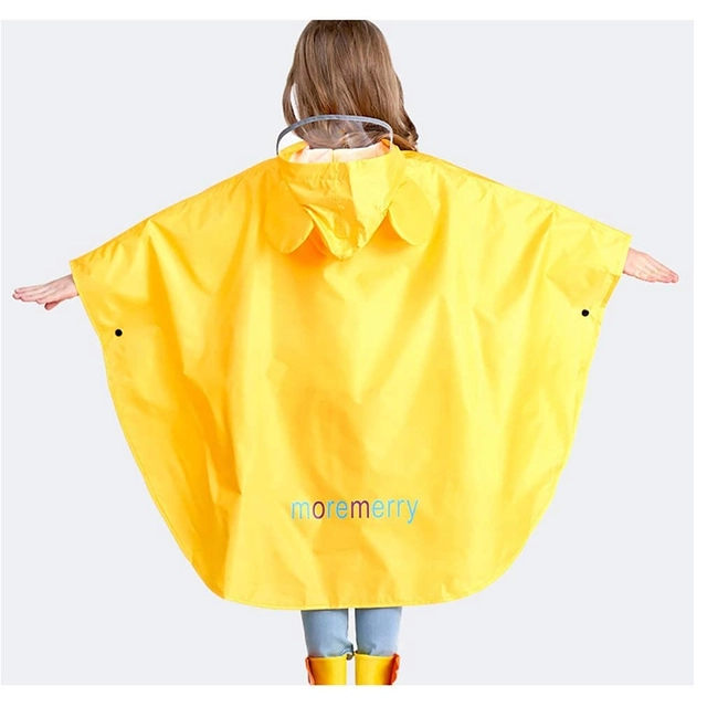 Poncho de ploaie cu gluga, pelerina cu buzunar frontal, pentru 75-170 cm [4]