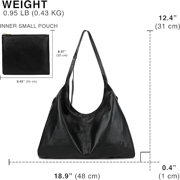 Poseta eleganta de mana neagra din piele PU, cu fermoar si curea detasabila sau ajustabila [3]