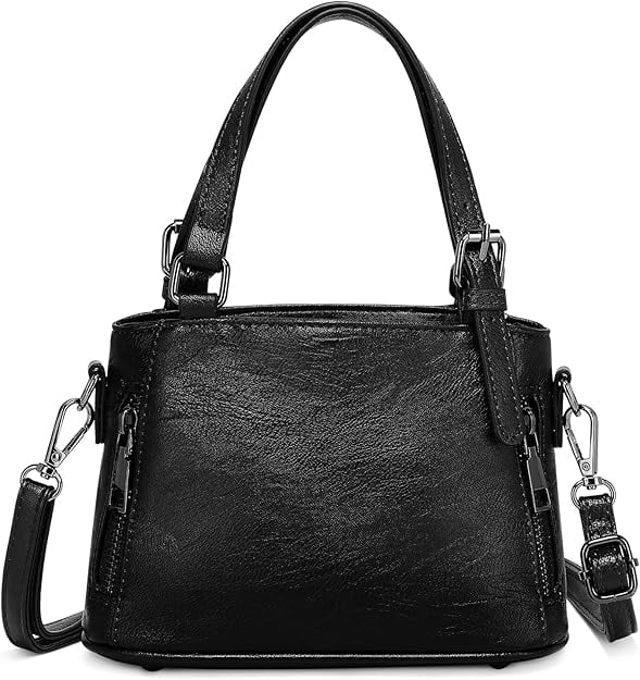 Poseta eleganta mica neagra din piele PU, cu curea de umar 21x8x13 cm [6]