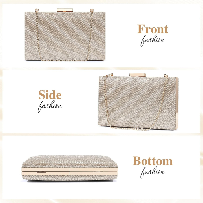 Poseta eleganta de umar aurie, sclipitoare, cu lant 120 cm 19,5 x 5 x 12 cm, 400 gr [7]