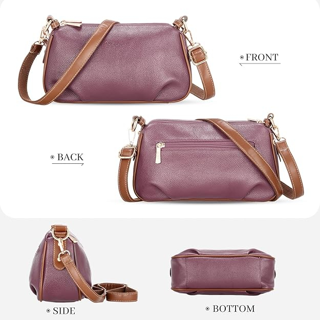 Poseta eleganta de umar Rosie din piele PU, cu curea ajustabila Violet [3]