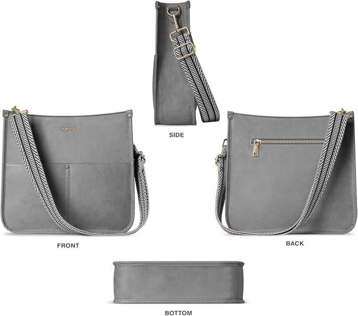 Geanta de umar din PU gri, 29x9x27 cm [2]