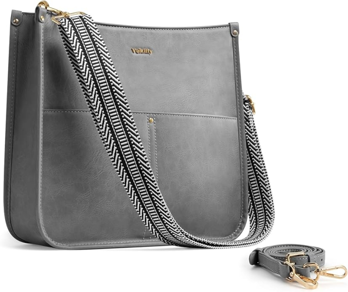 Geanta de umar din PU gri, 29x9x27 cm [1]