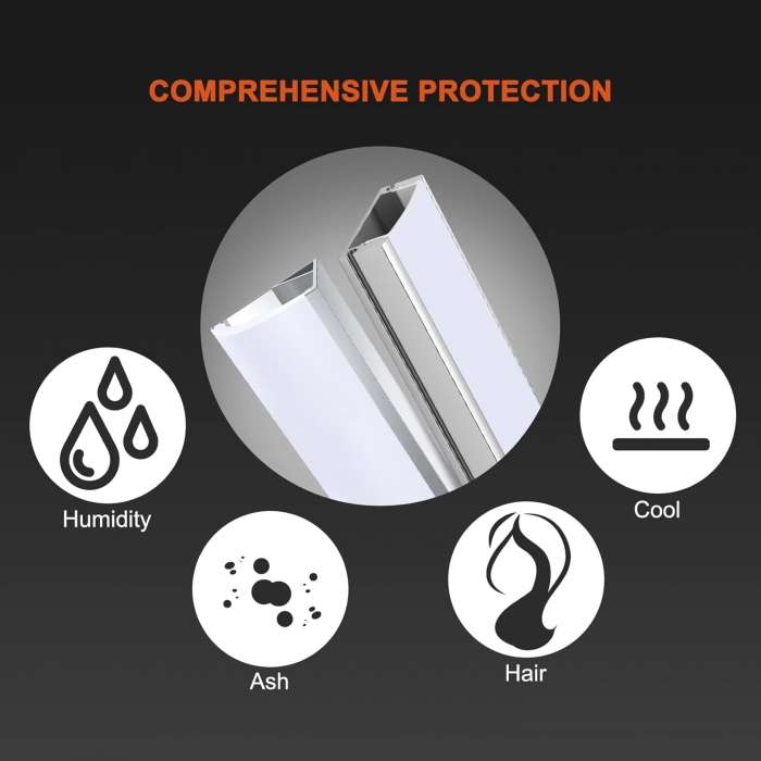Profil din aluminiu în formă de U 10X1m pentru bandă LED , cu set accesorii [7]
