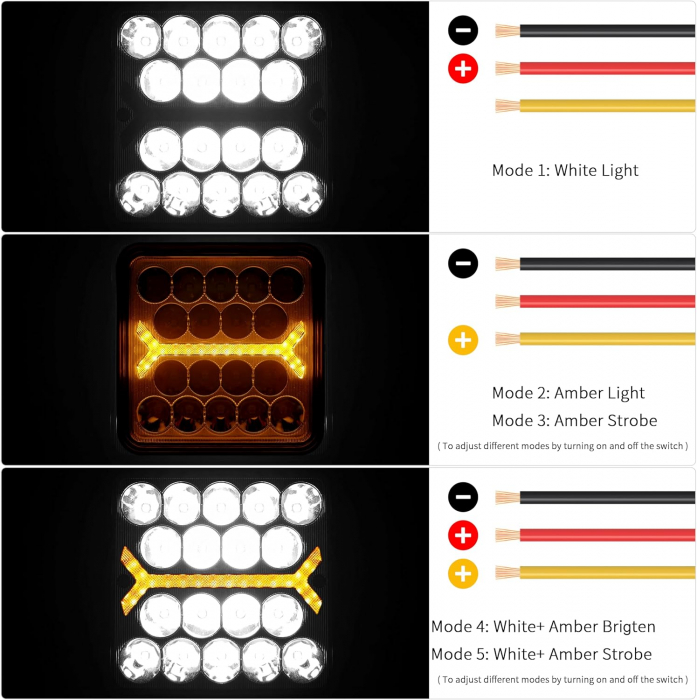 Proiectoare auto suplimentare LED, 6000K, 12/24V, 72W,IP68, 5 moduri lumina-set 2 bucati [5]