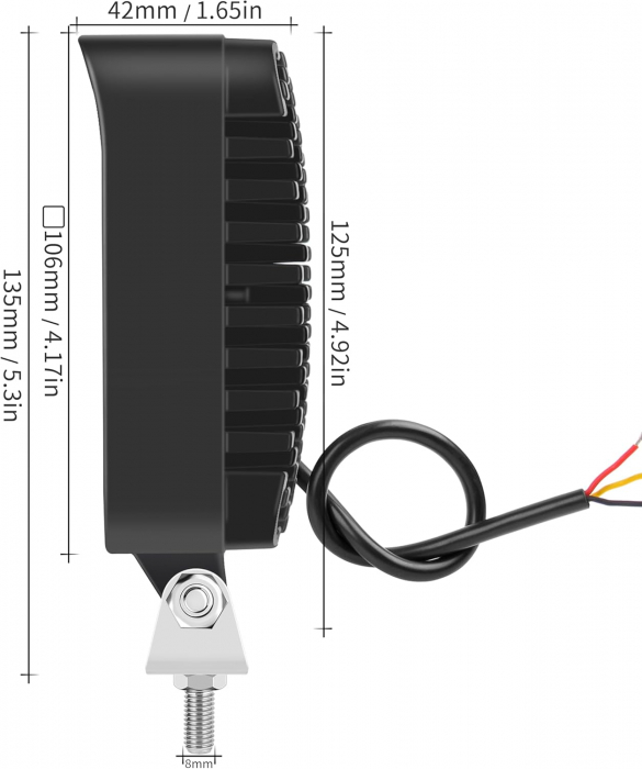 Proiectoare auto suplimentare LED, 6000K, 12/24V, 72W,IP68, 5 moduri lumina-set 2 bucati [2]