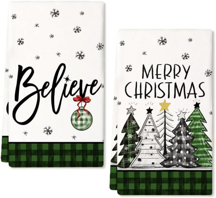 Prosoape de bucatarie 40x60 cm, set 2 bucati, brazi de Craciun [1]