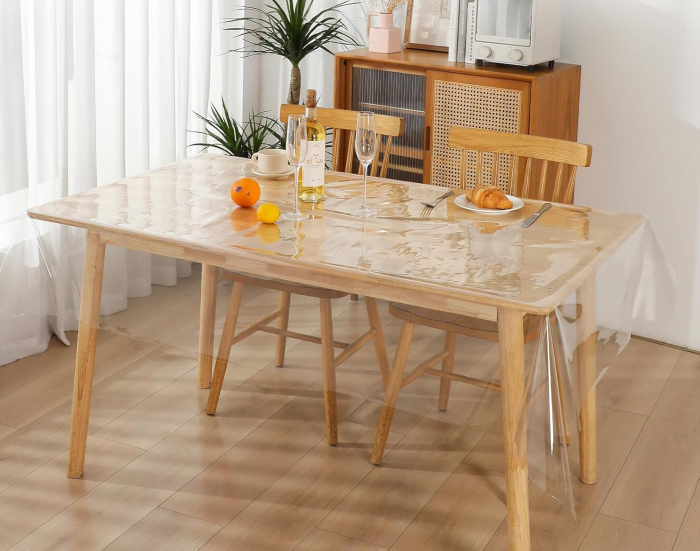 Fata de masa transparenta, impermeabila, 140x280 cm, grosime 0.23 mm, usor adaptabila [2]