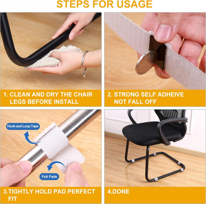 Protectii ajustabile cu velcro pentru mobilier cu sine-set 32 bucati [5]
