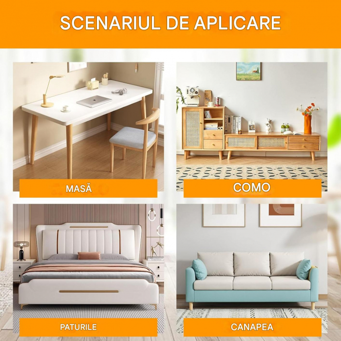 Inaltatoare de mobila reglabile 28-40 mm, cu pernă antiderapantă, set 8 bucati [6]