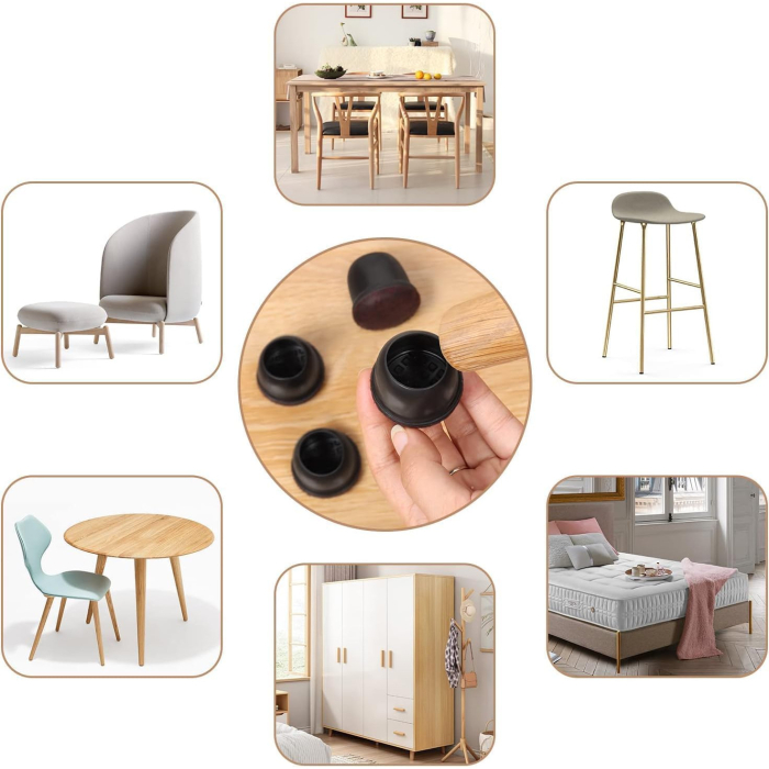 Protectii rotunde pentru picioare scaune, mobila 14-19mm set 24 bucati [5]