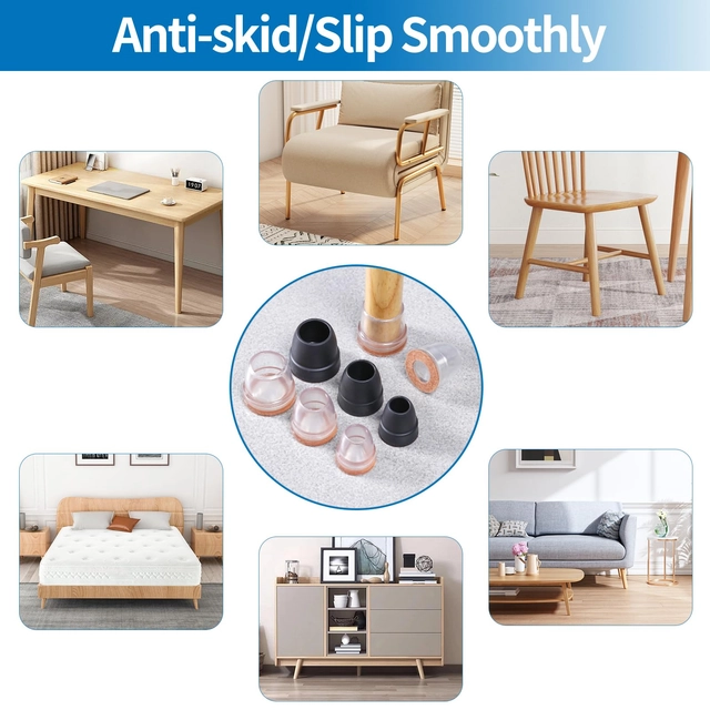 Protectii rotunde pentru picioare scaune, mobila 20-28 mm  set 16 bucati [2]