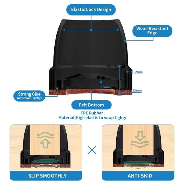Protectii rotunde pentru picioare scaune, mobila 26-32 mm  set 16 bucati [4]
