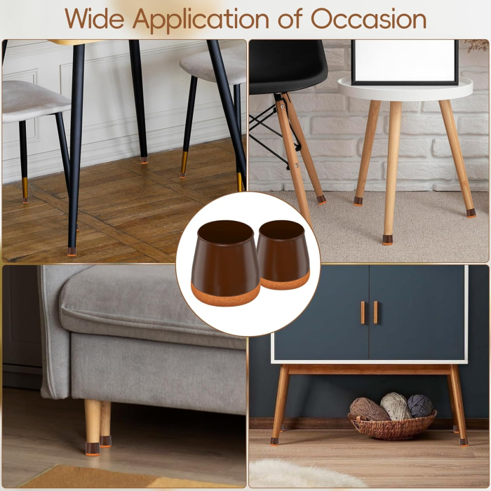 Protectii rotunde pentru picioare scaune, mobila 15-22 mm  set 16 bucati [6]