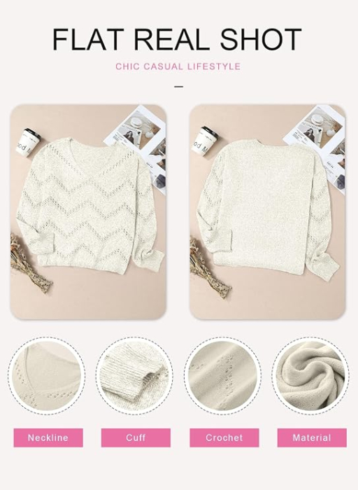 Pulover alb Damă Snowflake, bluza Mărimea XL, Oversized, Mâneci Batwing, Color Block [5]