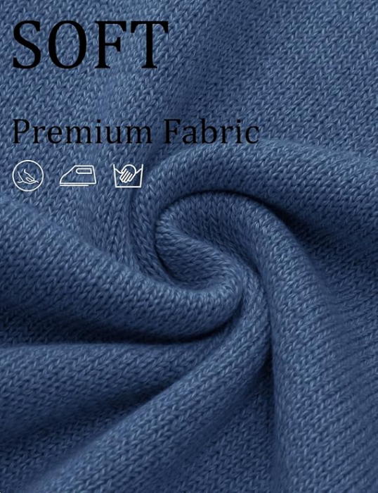 Bluza lejera, pulover tricotat, cu guler in "V" pentru femei, ALBASTRU, marime XXL [3]