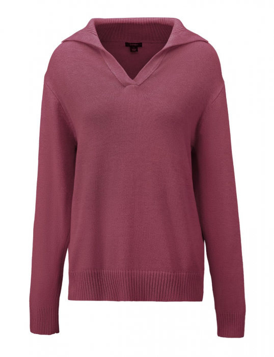 Bluza lejera, pulover tricotat, cu guler in "V" pentru femei, ROSU, marime M [1]