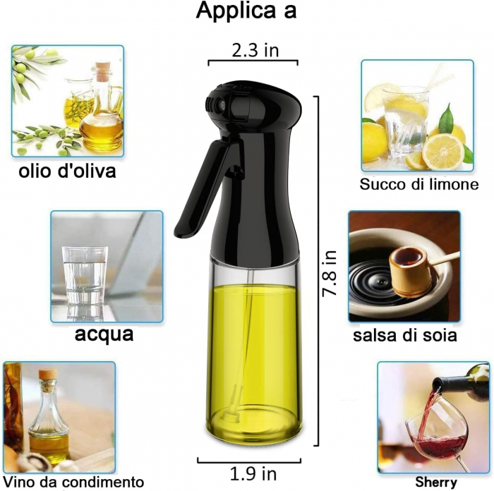 Pulverizator din sticla pentru lichide de bucatarie 200 ml [4]