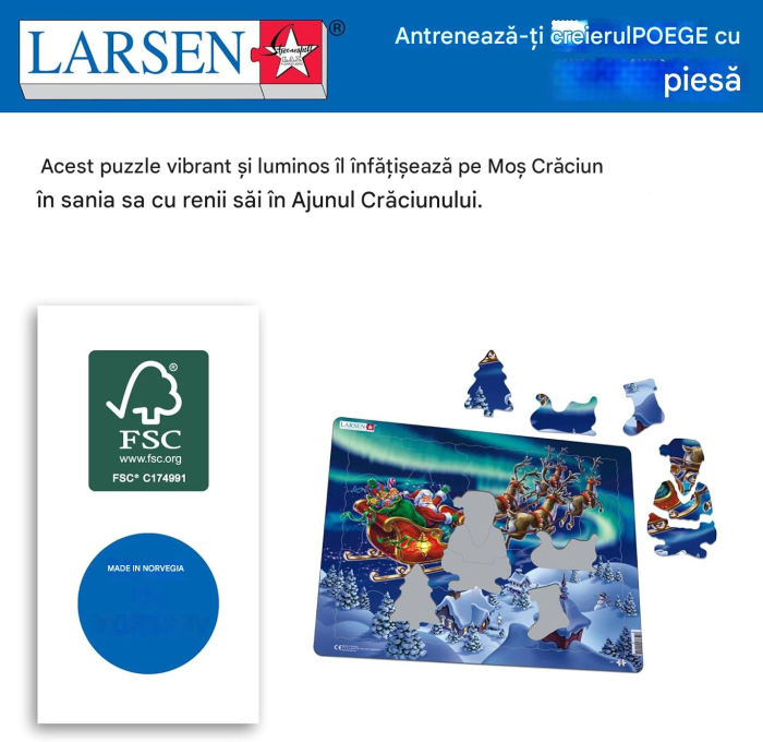 Puzzle distractiv cu Mos Craciun din 26 piese mari [5]