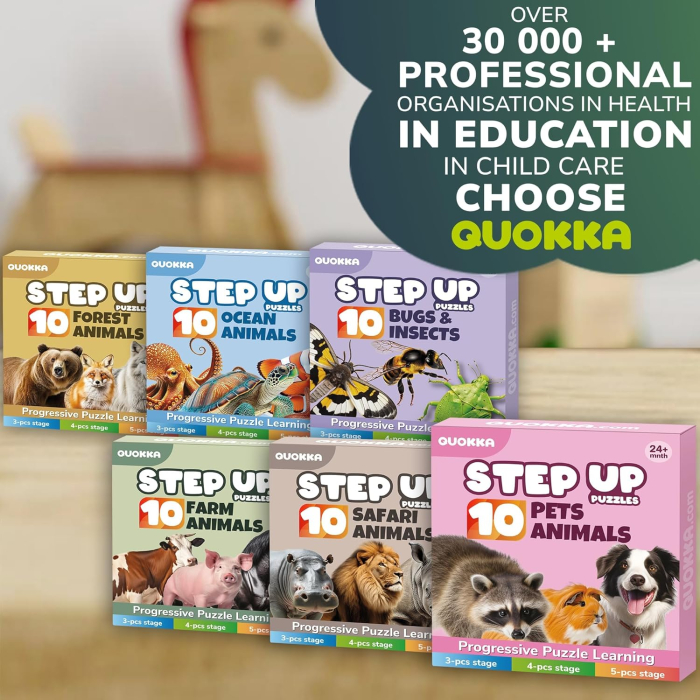 Puzzle-uri cu 3,4,5 piese mari cu animale, set 10 imagini [6]