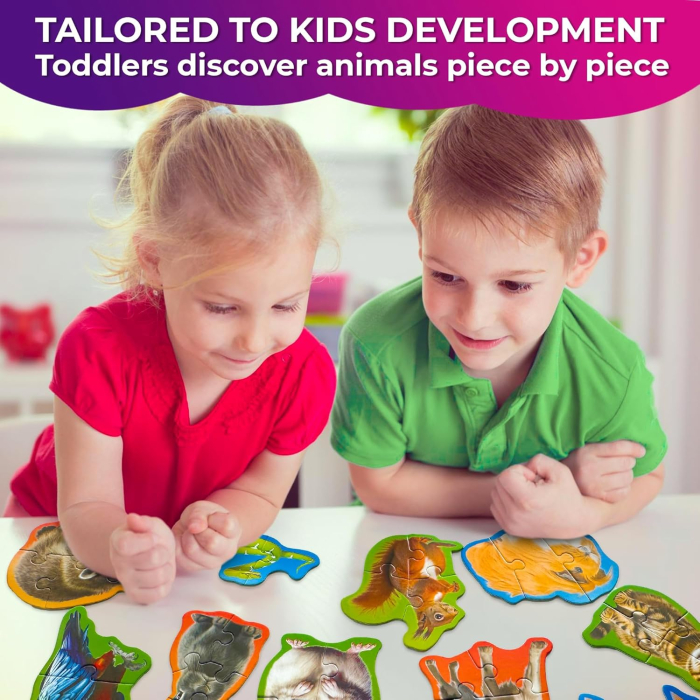 Puzzle-uri cu 3,4,5 piese mari cu animale, set 10 imagini [4]