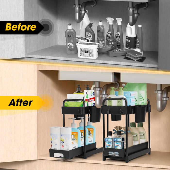 Raft extensibil de organizare pe 2 nivele, negru [5]