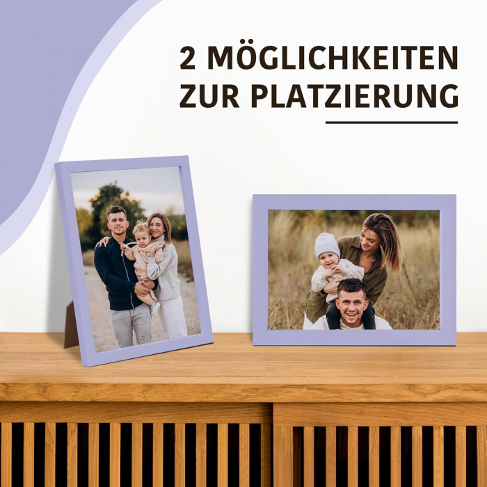 Rama foto din plastic violet deschis pentru fotografii, poze, vertical sau orizontal, set  5 bucati 13X18 cm [6]