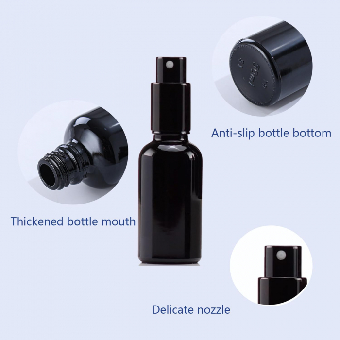 Sticlute negre cu pulverizator pentru uleiuri esentiale 6 bucati, 30 ml [3]